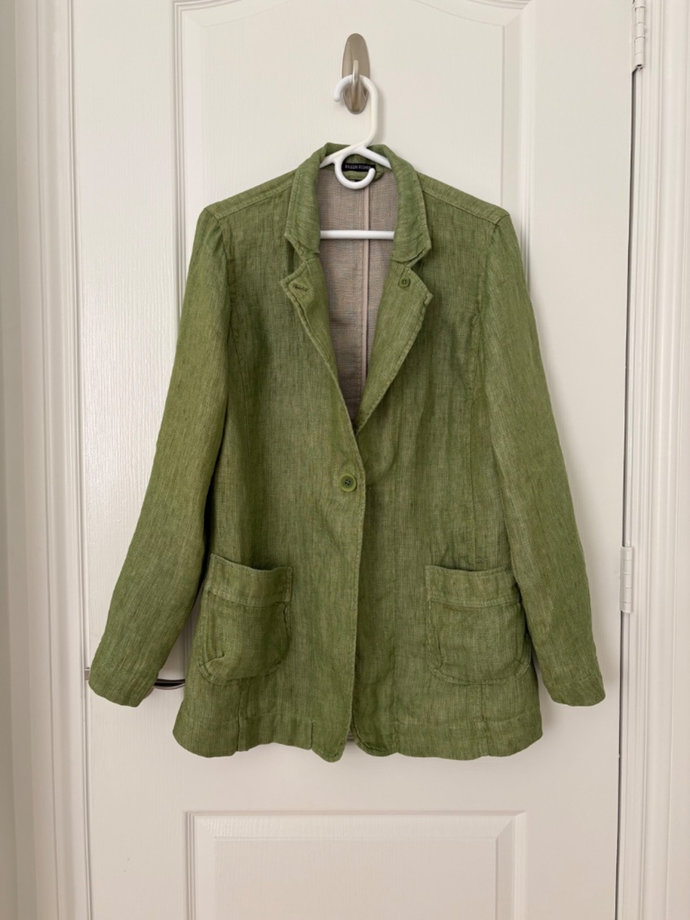 Eileen 🩵 Eileen Fisher 100% Linen Blazer Medium M Green SODF-1